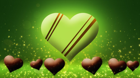 Floating chocolate heart image, Valentine's Dayの写真素材