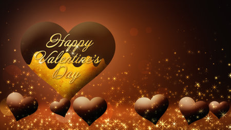Floating chocolate heart image, Valentine's Dayの写真素材