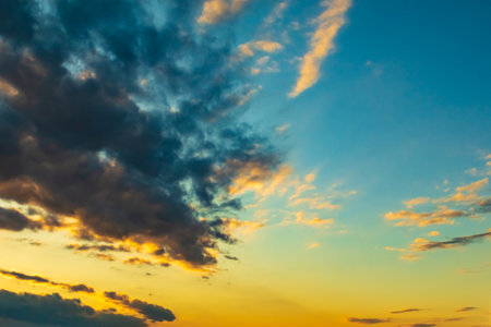 Image of clouds moving in the skyの写真素材