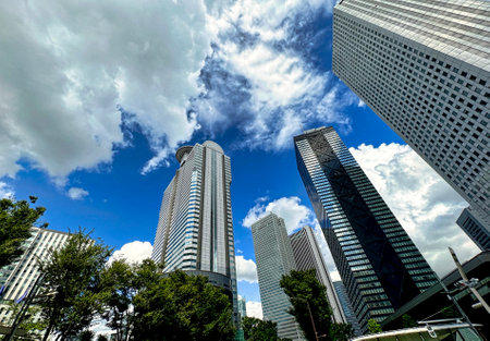 Shinjuku skyscrapers in Tokyo, Japan. Shinjuku is the financial district of Tokyo.の写真素材