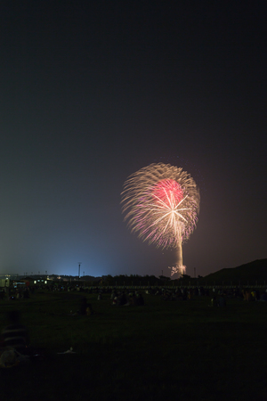 Fireworks light up the skyの写真素材