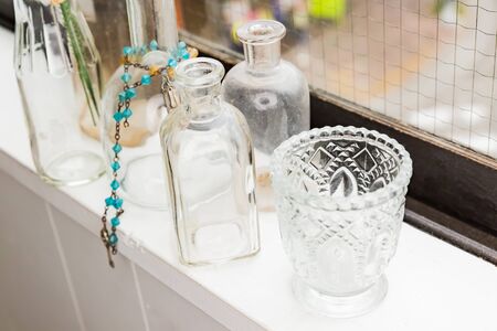 glass by the windowの写真素材