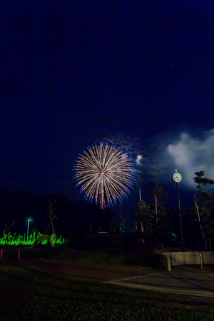 Fireworks light up the skyの写真素材