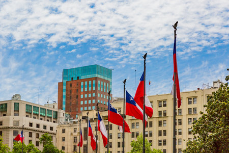 Plaza of constitution in Satntiago, Chileのeditorial素材