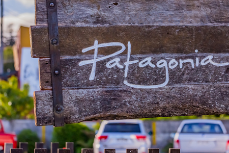Signboard of Patagoniaの写真素材