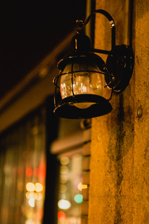 Street lamp at nightの写真素材
