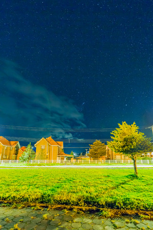 Starry sky at night in Chileの写真素材