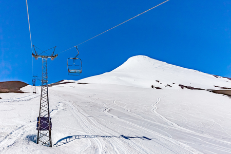 lift in Osorno volcano, Chileの写真素材