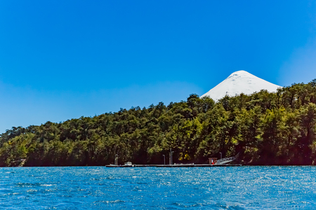 Osorno volcano and Llanquihue lake in Chileの写真素材