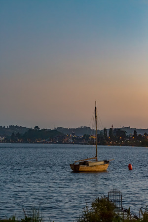 Llanquihue lake in Chileの写真素材