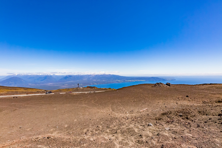 Llanquihue lake from peak of Osorno volcanoの写真素材