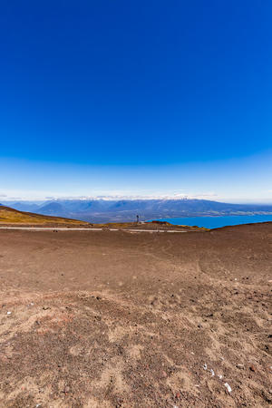 Llanquihue lake from peak of Osorno volcanoの写真素材