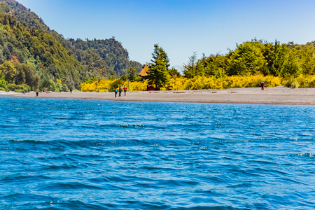 Todos los Santos Lake in Chileの写真素材