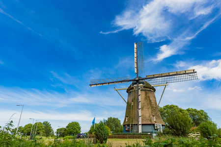 traditonal dutch windmill in Netherlandの写真素材
