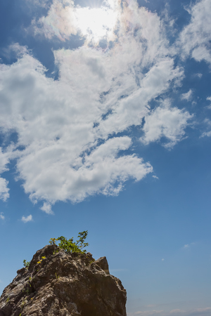 Blue sky and rockの写真素材