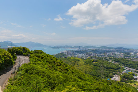 Japanese landscape, kanmon kaikyoのeditorial素材