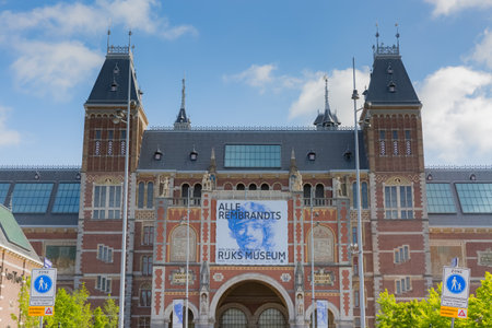 The art museum Rijksmuseum in Amsterdam, Netherlandsのeditorial素材