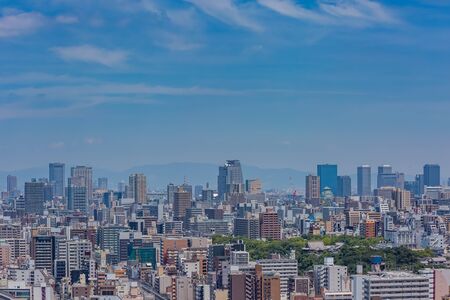 view of dowtown Osaka, Japanの写真素材
