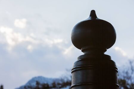 decoration for railing in templeの写真素材