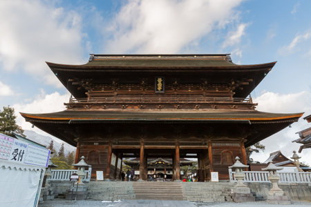 Old Japanese temple in nagano, zenkojiのeditorial素材