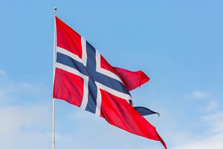 national flag, the kingdom of norwayの写真素材