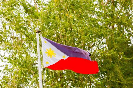 national flag, republic of the philippinesの写真素材