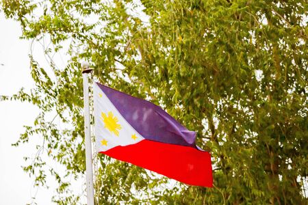 national flag, republic of the philippinesの写真素材