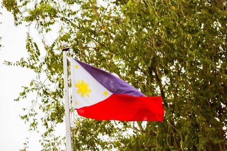 national flag, republic of the philippinesの写真素材