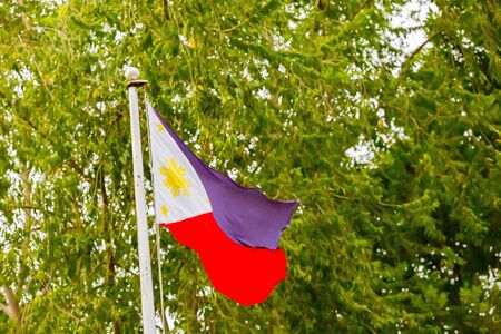 national flag, republic of the philippinesの写真素材
