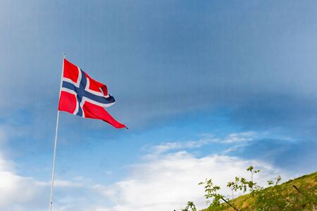 national flag, the kingdom of norwayの写真素材