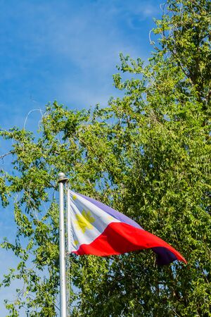 national flag, republic of the philippinesの写真素材