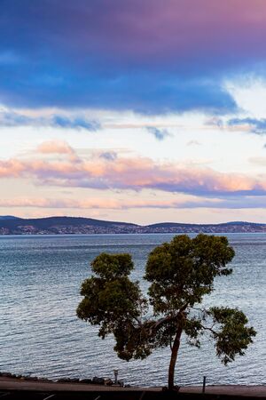 beautiful sunset sky with seaの写真素材