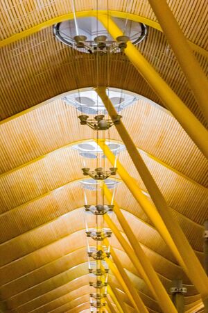 interior of barajas airport terminal in madridの写真素材
