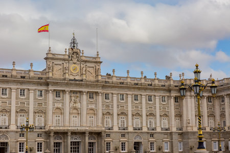 royal palace historical building in madrid, spainのeditorial素材