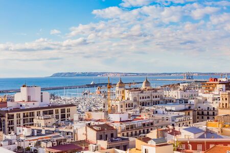 view of dowtown in alicante, spainの写真素材