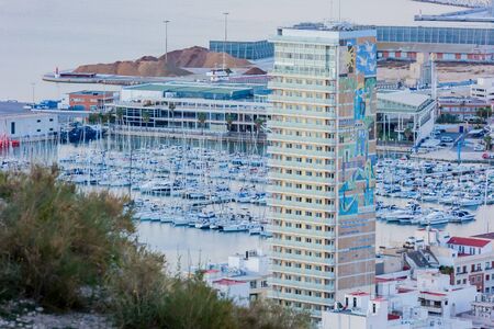 view of dowtown in alicante, spainの写真素材