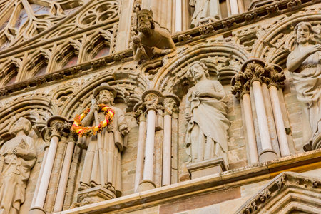 nidarosdomen cathedral in trondheim, norwayのeditorial素材