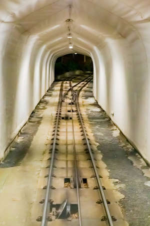 tunnel of cable car in bergen, norway