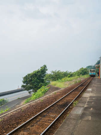 Japanese local blue colored trainの写真素材