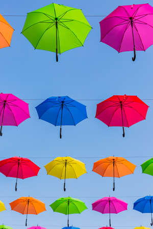 umbrella arcade ,view of downtown in Trondheim, Norwayの写真素材