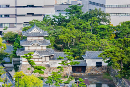 scenery of takamatsu castle in japanのeditorial素材