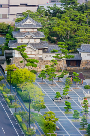 scenery of takamatsu castle in japanのeditorial素材