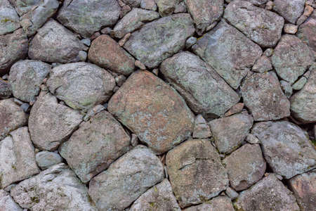 old stone wall in Japanese castleの写真素材