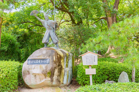 statue of kiyomasa pulling stone, nagoya castleのeditorial素材