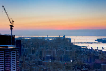 Osaka night view from sky buildingの写真素材