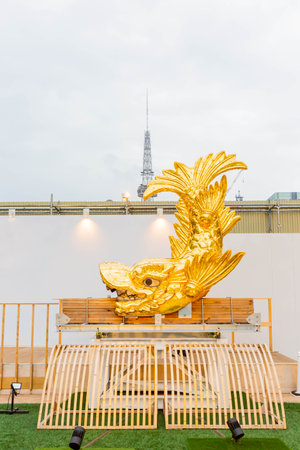 golden dolphin on top of castle, Nagoya castleのeditorial素材