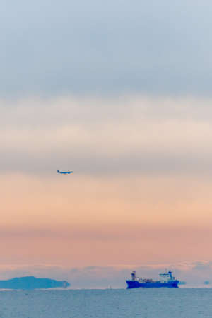 colorful cloudy sky in Tokyo bayの写真素材