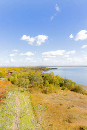 Utonai lake, famous place for bird watching in Hokkaidoの写真素材