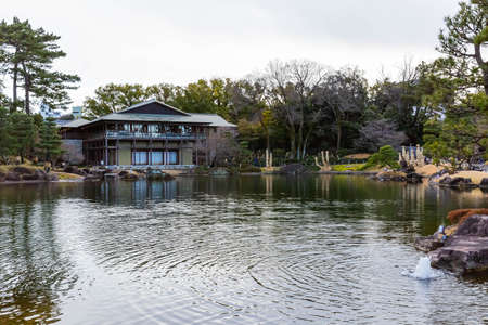 Japanese traditional garden, Tokugawa en  in nagoya, Japanの写真素材