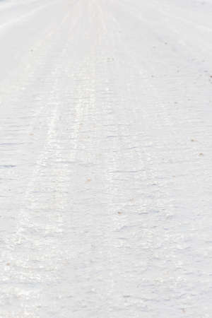 street covered with snow in winter seasonの写真素材